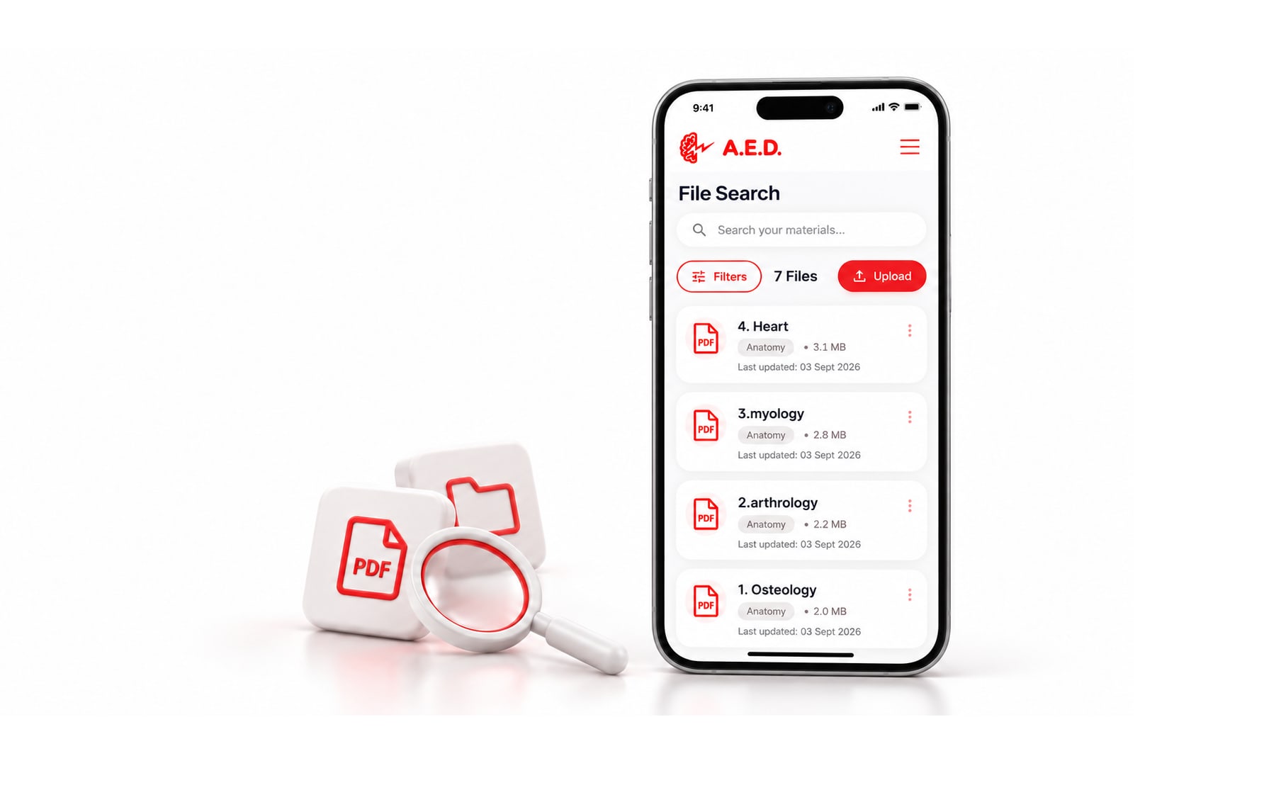 A.E.D. file search on an iPhone